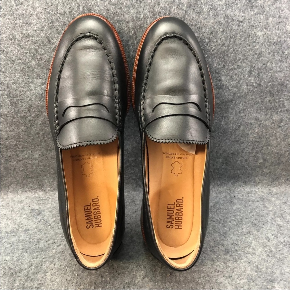 Samuel Hubbard Shoes Women's 9.5 Black Leather Comfort Casual Penny Loafers
